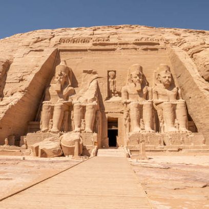 The Front of the Abu Simbel Temple, Aswan, Egypt, Africa